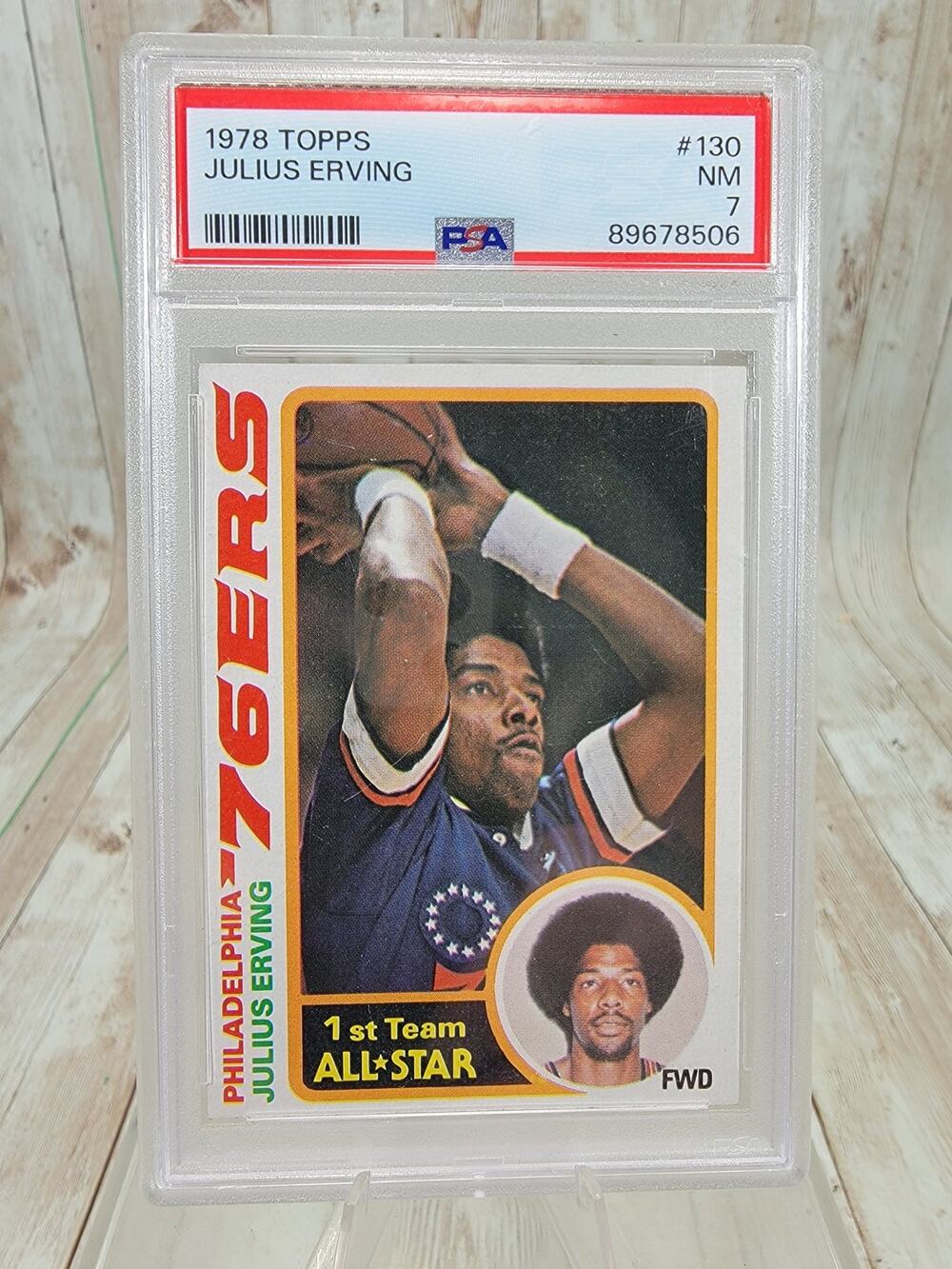 1978 Topps Basketball Julius Erving All-Star #130 76ers PSA 7 NM